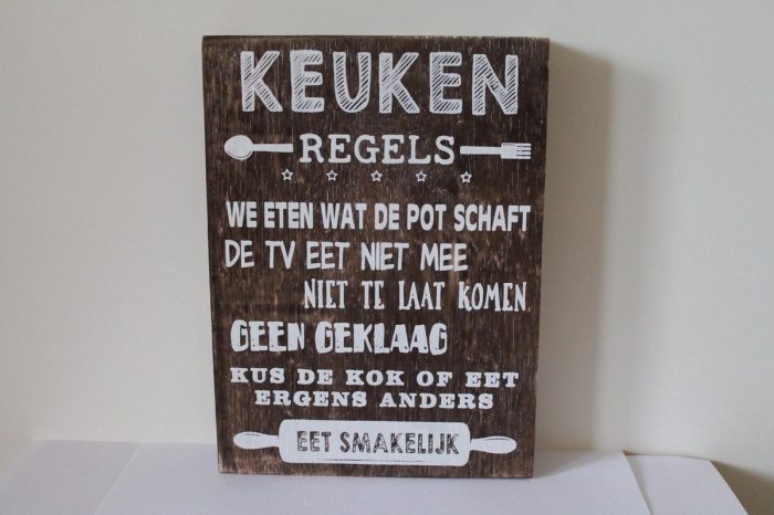 tekstblok 25x18cm keuken regels